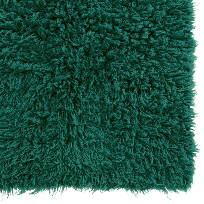 Tapis émeraude en laine tissé à la main Aaiden Joanna, Rectangle de 5 pi x 8 pi
