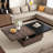 Mohite Modern Square Coffee Table with Rotatable Top, Two Colors Matching and 1 Hidden Storage Space-319303647