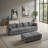 114"Upholstered Corduroy Sleeper Sectional Sofa with 2 Pillows-366895985