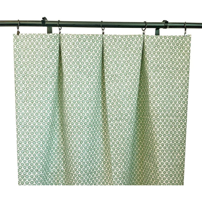 Rideaux à imprimé géométrique bleu clair et vert sauge, L 50 po x L 90 po