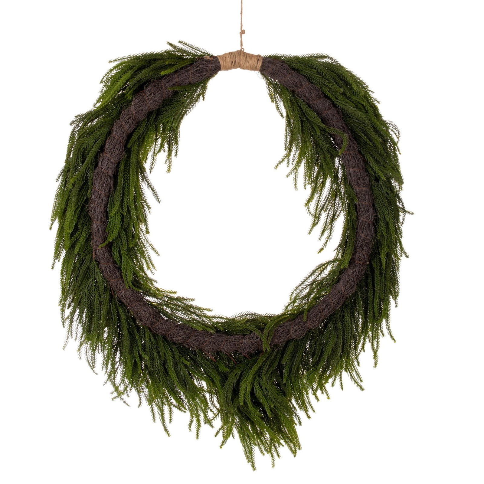  30" Green Norfolk Pine Wreath., 36" x 36"