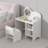 Wooden Children's Dressing Makeup Desk with Storage Shelves