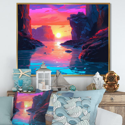 «Sunset's Embrace At The Beach II», reproduction sur toile