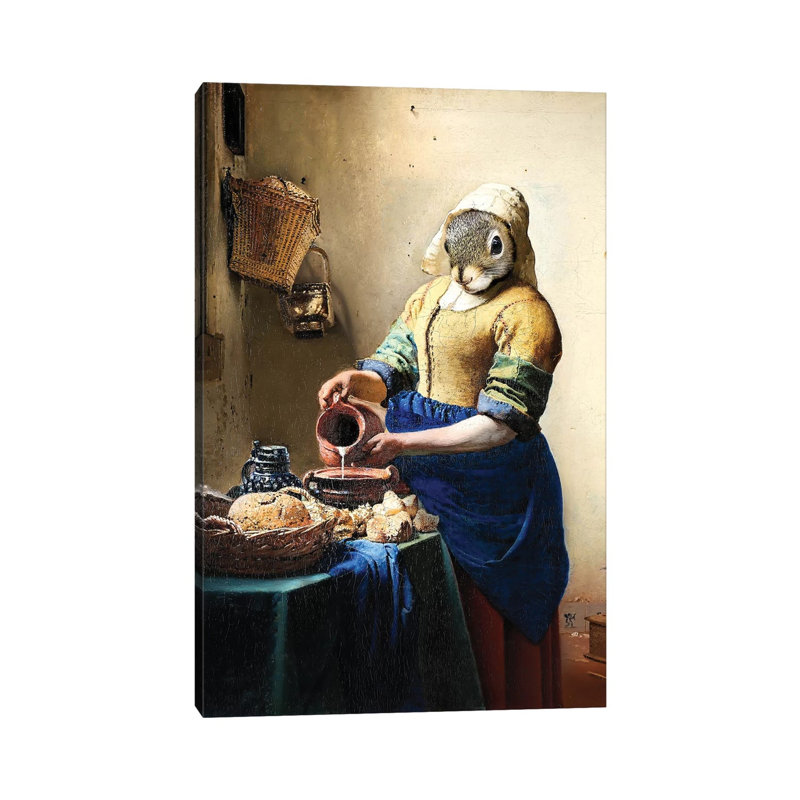 Milkmaid Squirrel by Karen Burke - Wrapped Canvas Print, 101.6 cm H x 66.04 cm W