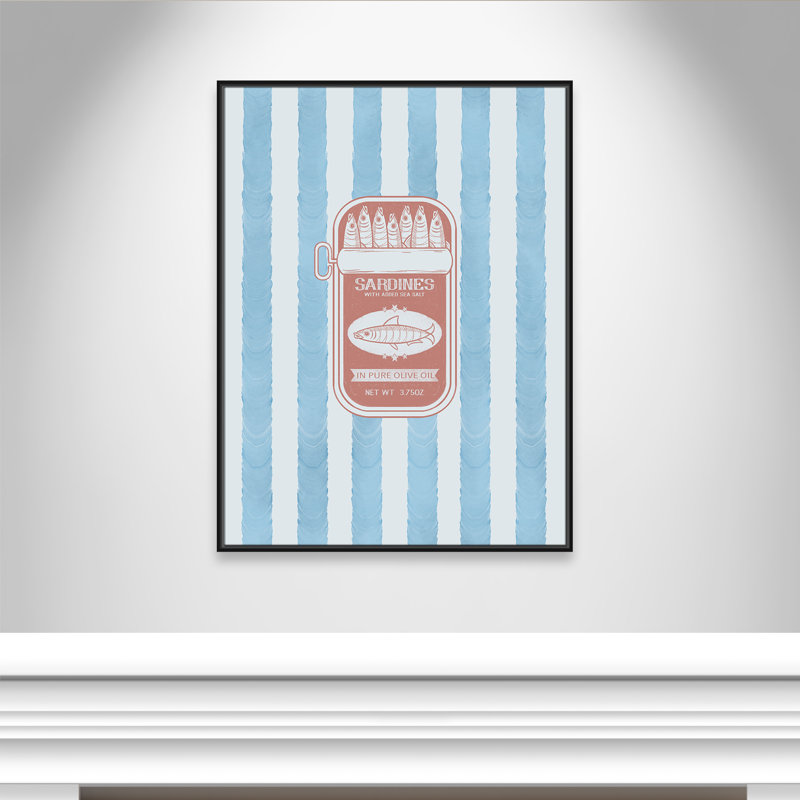 «Salty Sardines Print» par Marcus Prime, L 31,5 po x H 41,5 po, Cadre flottant noir
