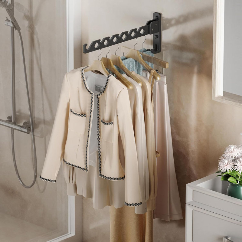 Wall Mount Coat Hanger Holder ，Black 2Pack