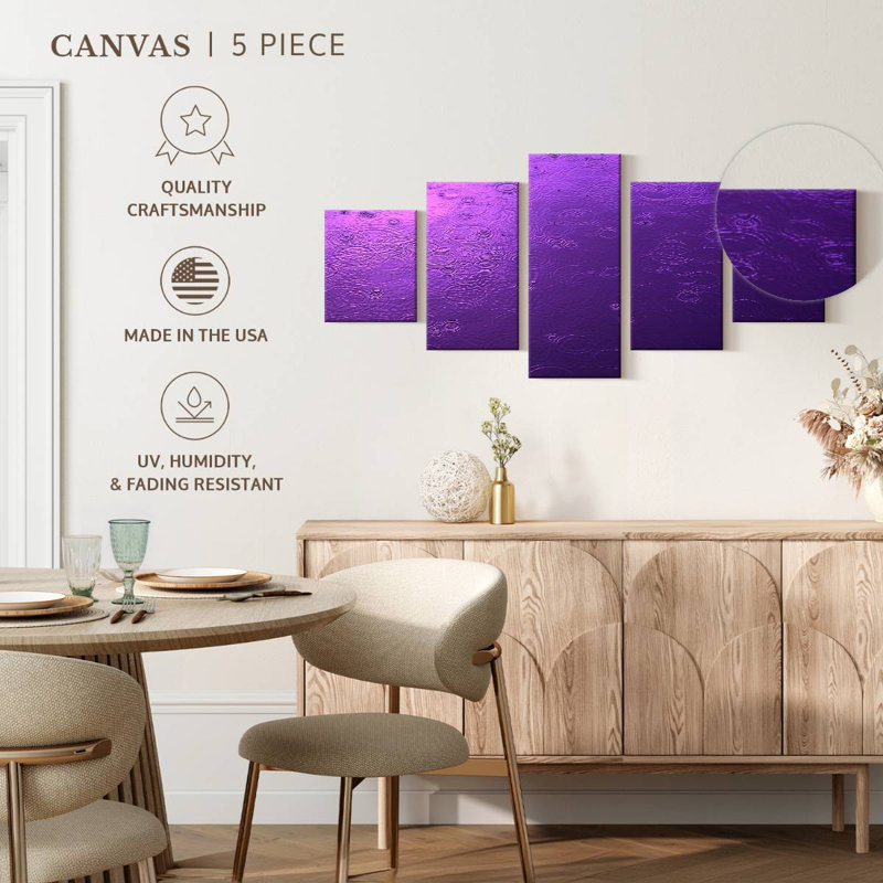 Mauve, pluie, vue, H 15 po x l 36 po