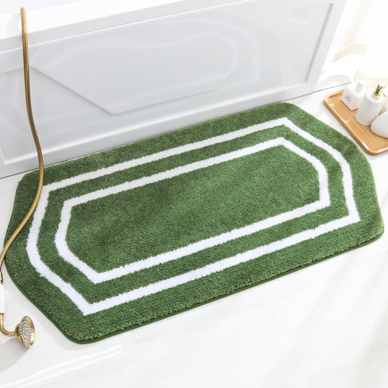 Tapis pour salle de bain Shilyn, Vert, L 24 po x L 48 po