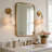 Scalloped Steel and Fabric Shade Recessed Wall Light
