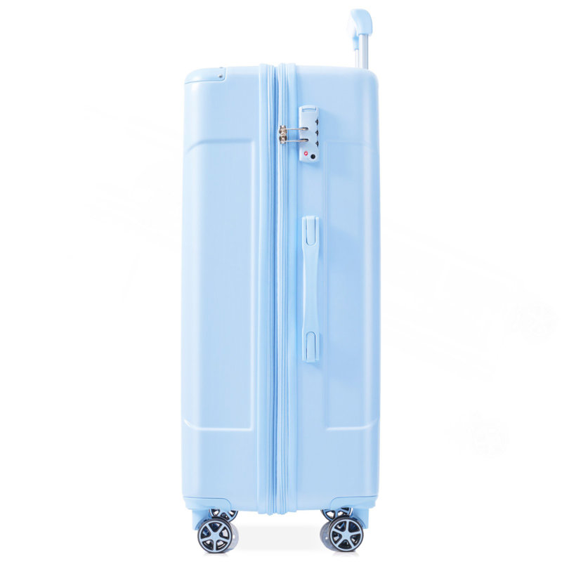 Valise rigide, valises durables en ABS léger avec roues doubles, bagage de voyage extensible à carreaux de 24 pouces, 24"