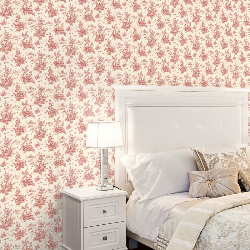 Garretson 1m x 52.8cm Satin Wallpaper Roll, Red