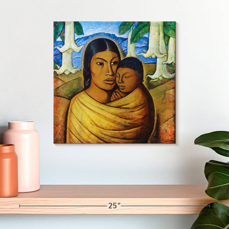 Madre Con Ibida, 16" H x 16" W