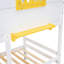 Lit simple au-dessus d'un lit superposé, blanc avec fenêtre - bois massif pour une chambre à coucher confortable et attrayante-269134145