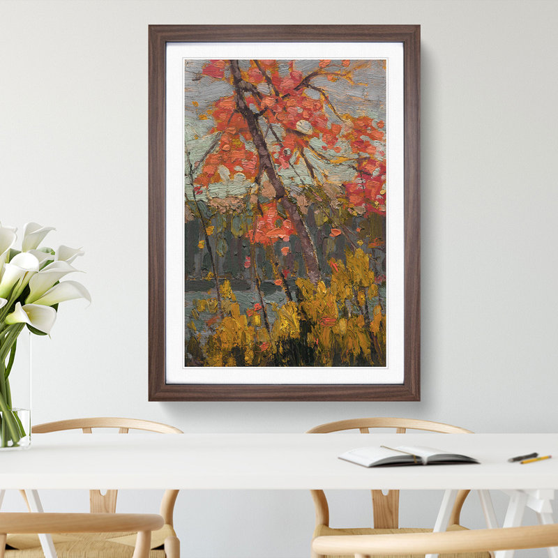 Twisted Maple by Tom Thomson - Picture Frame Painting, 48cm H x 36cm W x 2cm D, Walnut