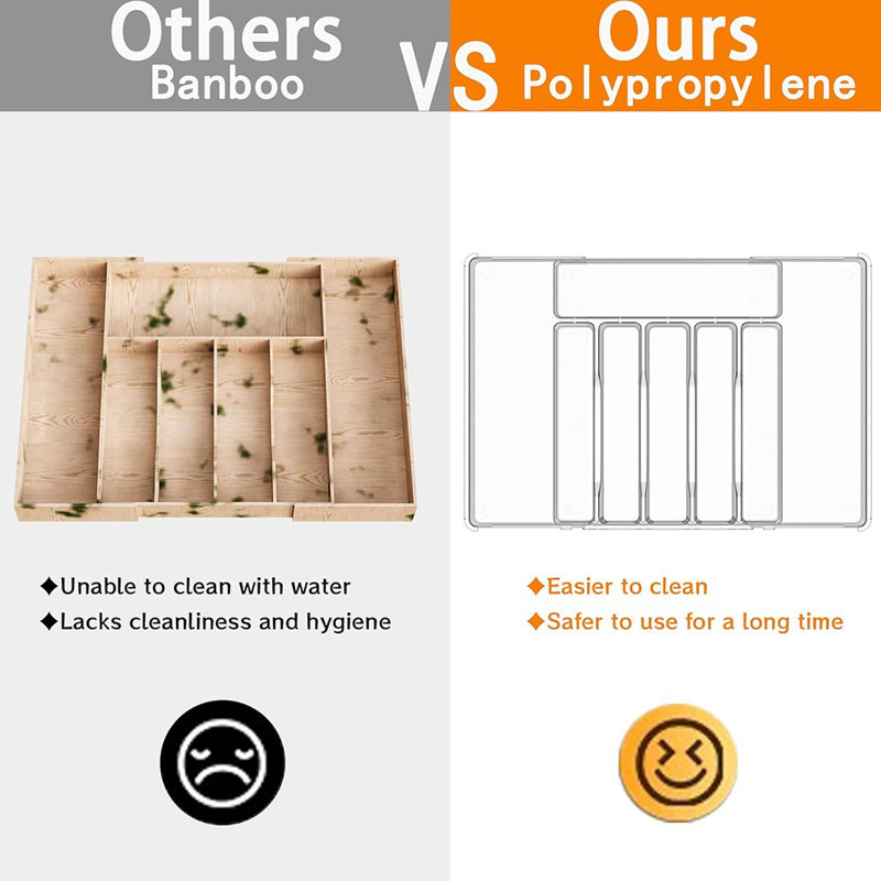 Organisateur de tiroir, plateau à ustensiles extensible pour la cuisine ...