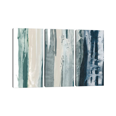 Bleu marine décision II - ensemble d'art mural sur toile tendue (ensemble de 3)