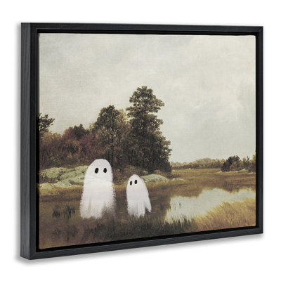 «Ghost pair in Autumn Countryside», art mural encadré sur toile flottante, design par Victoria Barnes