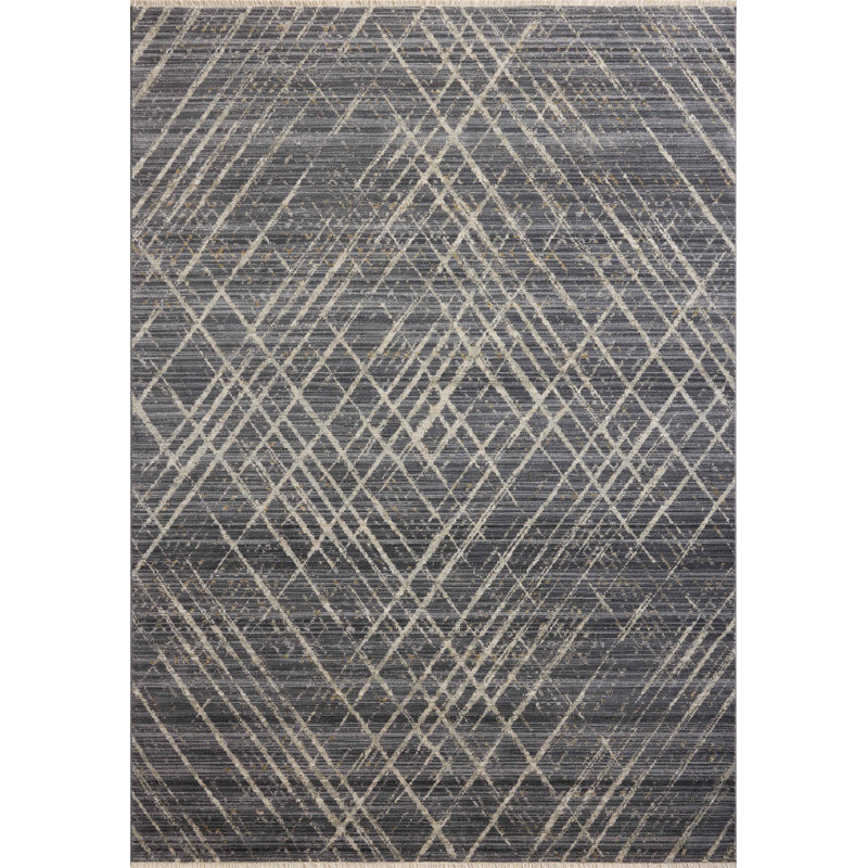 Tapis minuit / beige Marlia, Rectangle 5 pi 3 po x 7 pi 9 po
