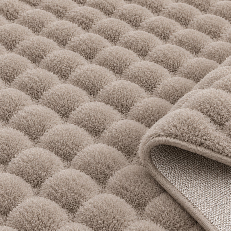 Aspire Homeware Mocha Bubble Texture Area Rug, MOCHA, 60x110cm