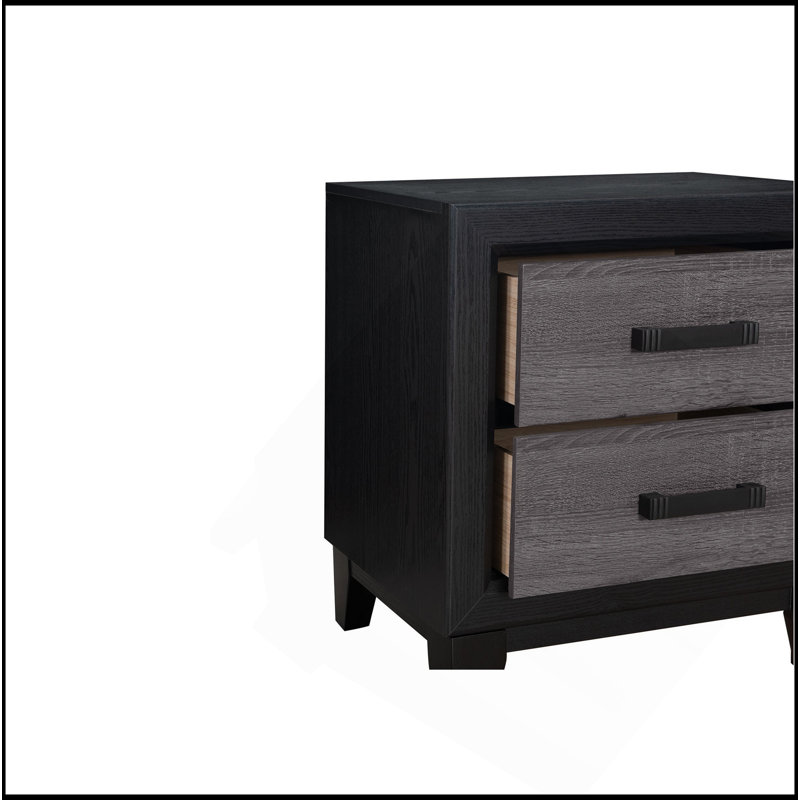 Table de chevet gris et noir SOLUTO