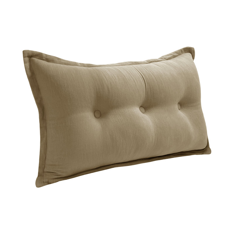 Coussin de siège de tête de lit capitonné à dossier Sit-up Back Comfort, Lit simple, Chameau Ramie