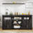 Doty Farmhouse TV Stand with Power Outlet Glass Doors-806780109