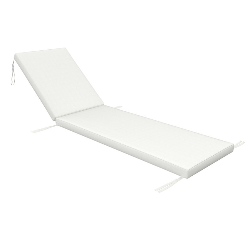 Outdoor Chaise Cushion With Sunbrella Fabric, 24" W x 73" D, Sunbrella® Canvas White