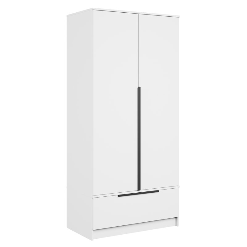 2 Door Wardrobe, White Matt