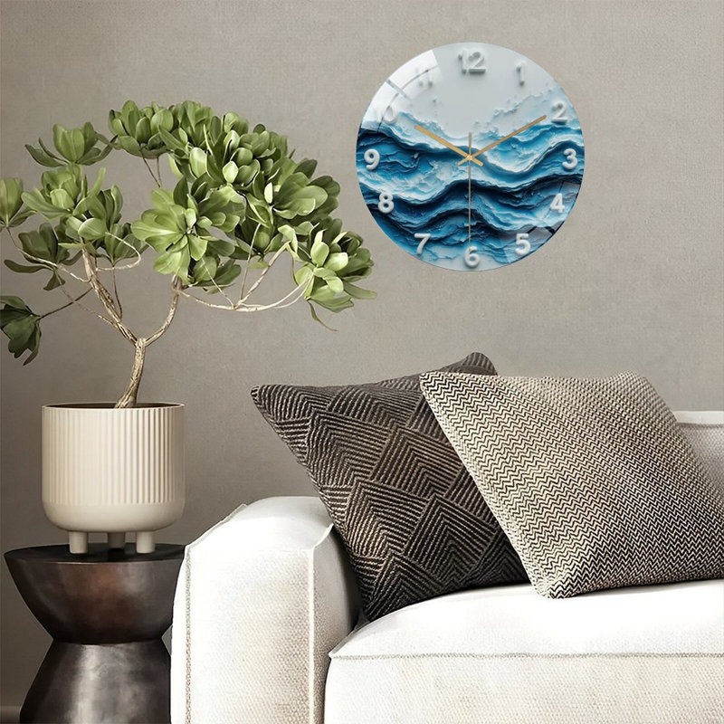 Horloge murale 12 po Ocean Wave