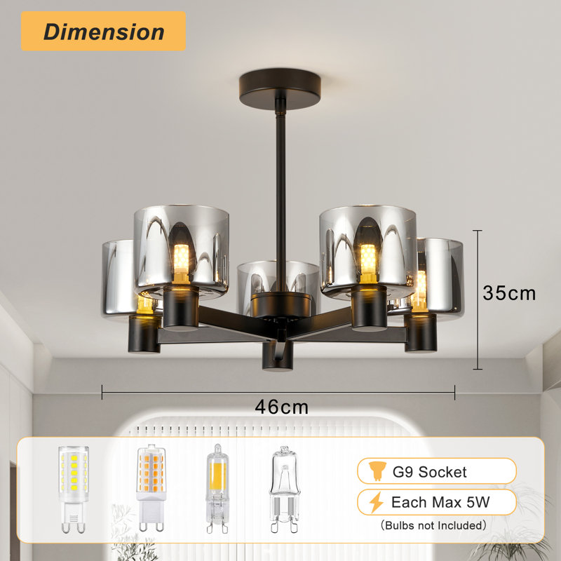 Glass Semi Flush Mount