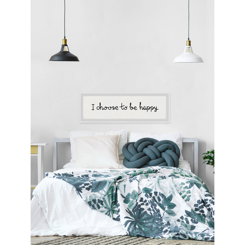 I Choose to Be Happy 1 Piece Single Picture Frame Painting, 38cm H x 114cm W x 3.81cm D
