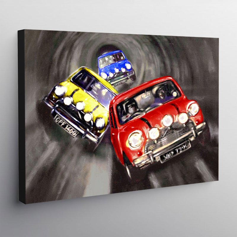 The Italian Job Mini Coopers - Wrapped Canvas Print, 84cm H x 120cm W x 3.8cm D
