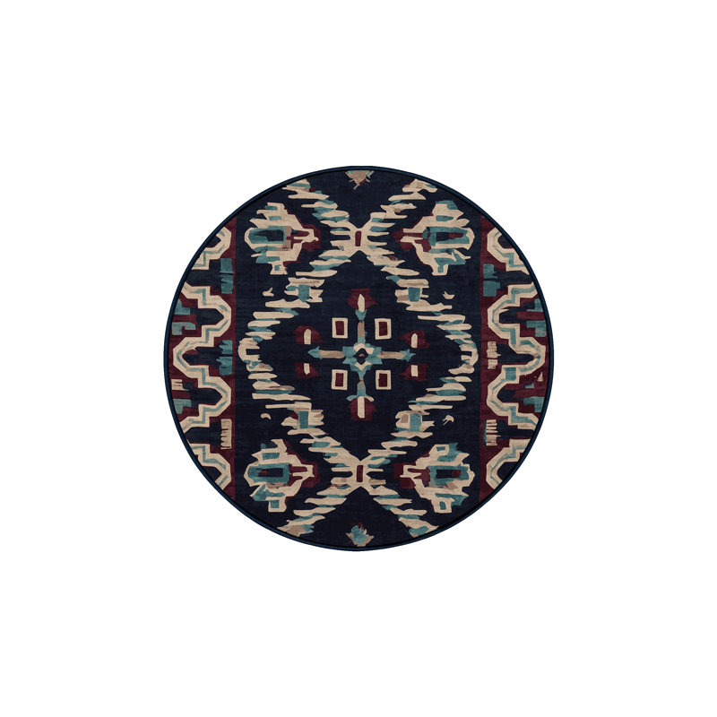Machine Washable Area Rug, Round 4'