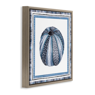 Cadre flottant bleu citrouille à pois, design par Lanie Loreth
