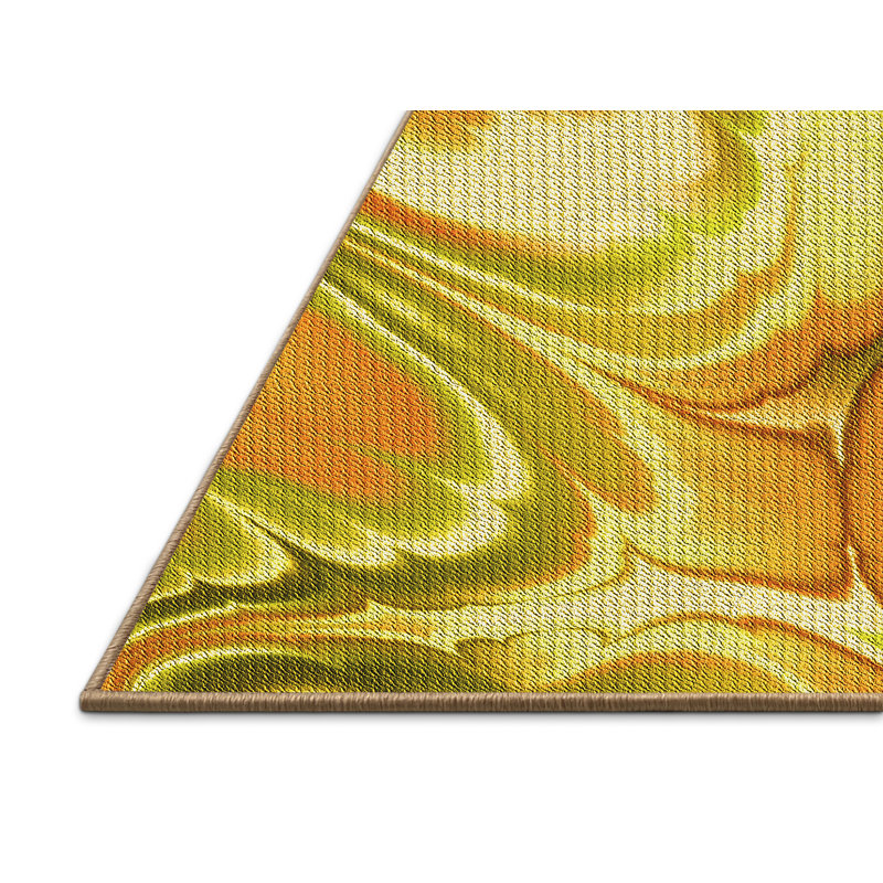 Tapis abstrait jaune, Rectangle 5 pi x 7 pi