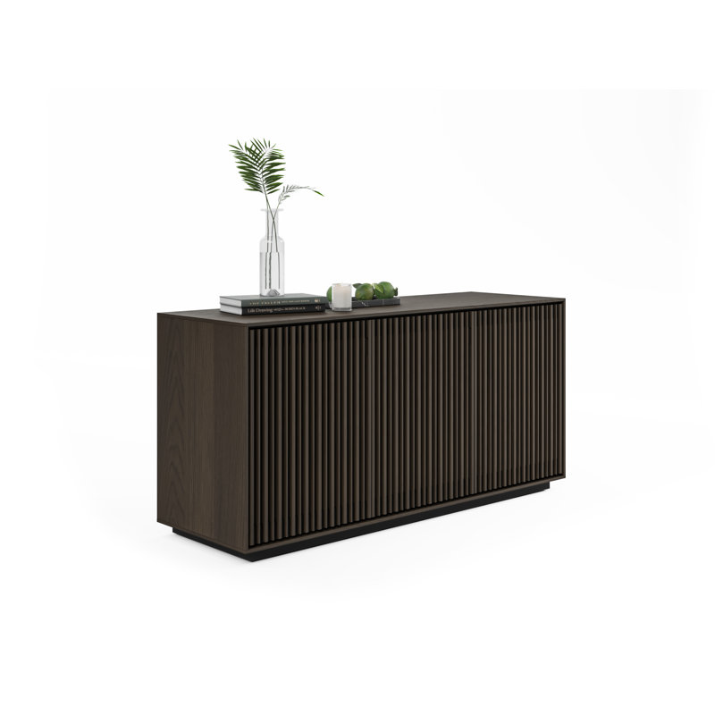 Profile 3-Door Media Storage Console, Toasted Oak
