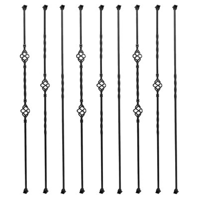 9 Pack Iron Stair Balusters with 18 Swivel Shoes