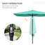 Parasol de 6,5 pi x 10 pi pour patio, film de protection, manivelle et inclinaison réglable, parasol d'extérieur rectangulaire bleu sarcelle, protection et inclinaison