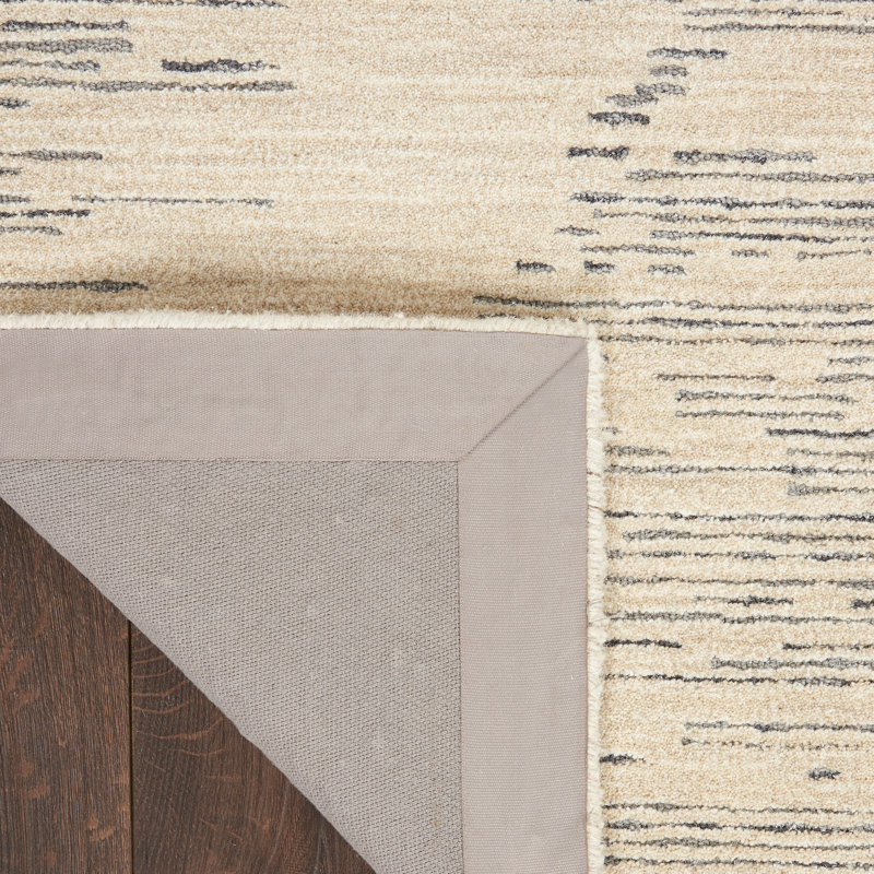 Michael Amini Abstract Area Rug in Ivory, Rectangle 5'3" x 7'3"