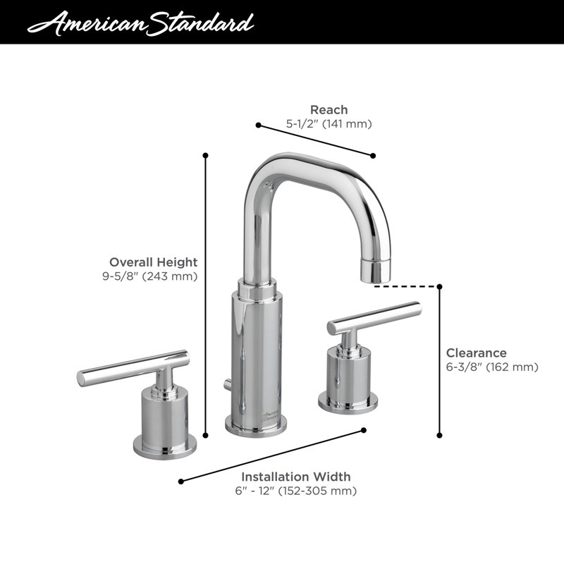 Robinet pour salle de bain à poignée double Serin, Nickel satiné