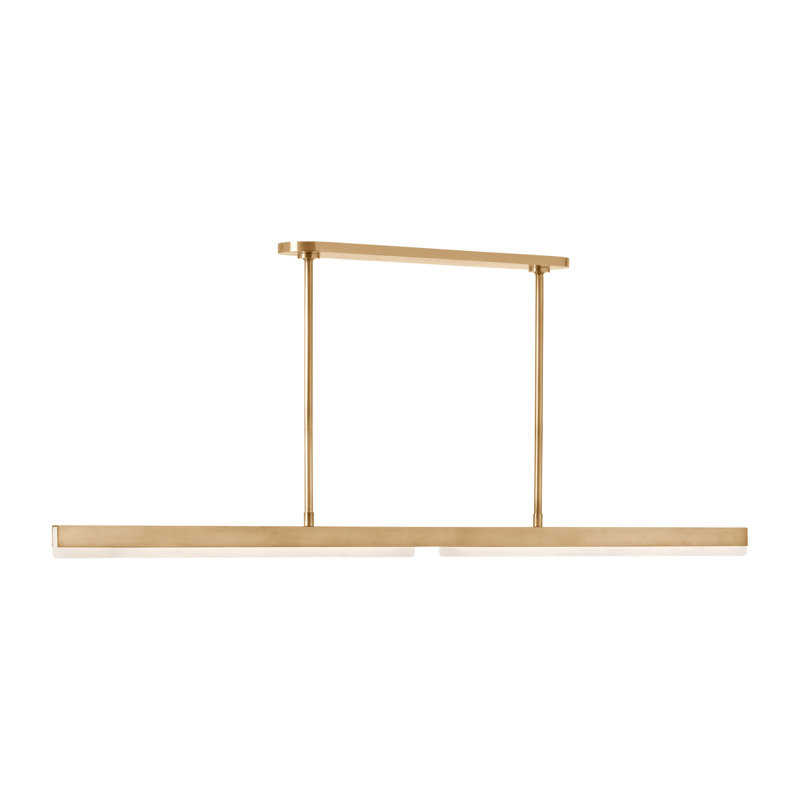 Linea LED Chandelier, Hand Rubbed Antique Brass