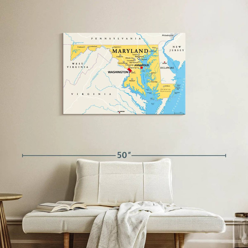 Carte d'Aliaz, Maryland, H 24 po x l 36 po