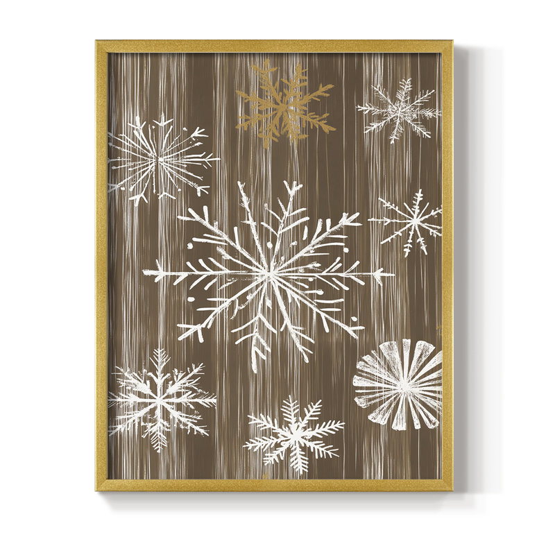 «Christmas Holiday Art LVI», reproduction encadrée - bois massif, H 15 po x l 12 po, Doré