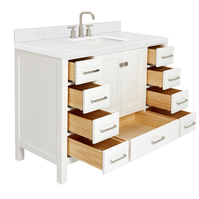 Ensemble de meuble-lavabo simple 48 po , Rectangular, Blanc