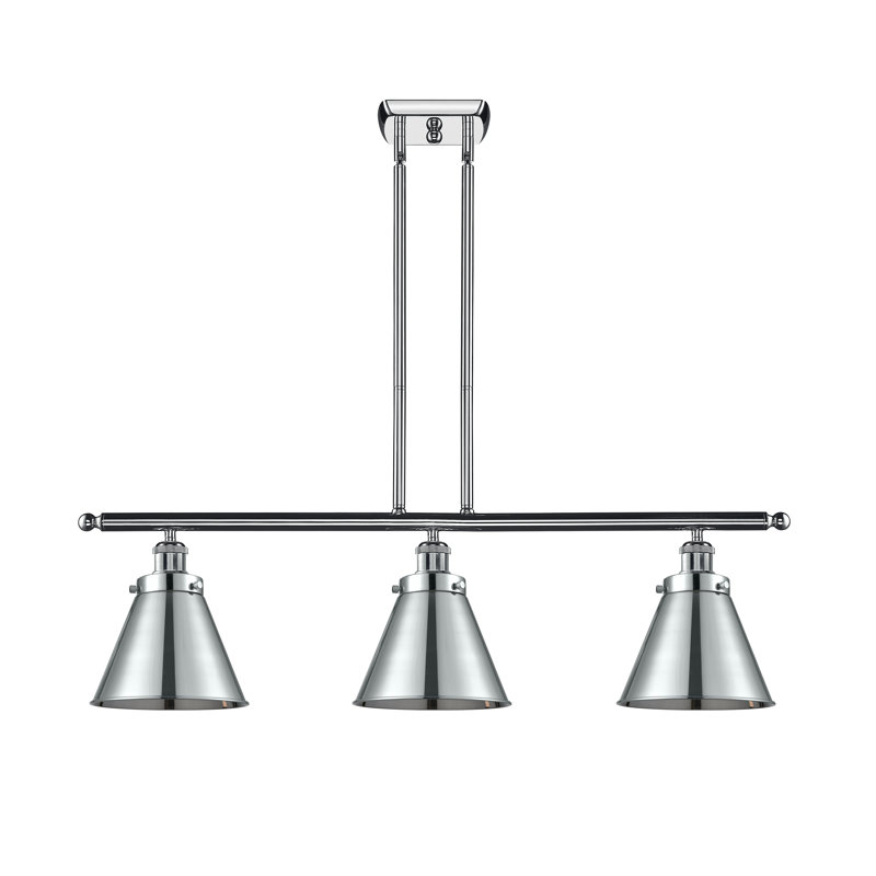 Luminaire suspendu linéaire à 3 lumières pour îlot de cuisine Donovan, Ampoule non incluse, Chrome poli