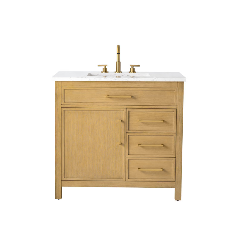 Reajean 36" Single Vanity, Sand/Brushed Bronze