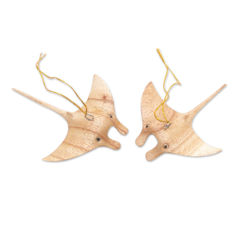 Ornements en bois faits à la main Union Rustic Curious Stingrays (la paire)