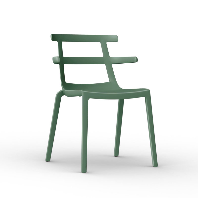 Tokyo Outdoor Dining Side Chair, Greenish Gray