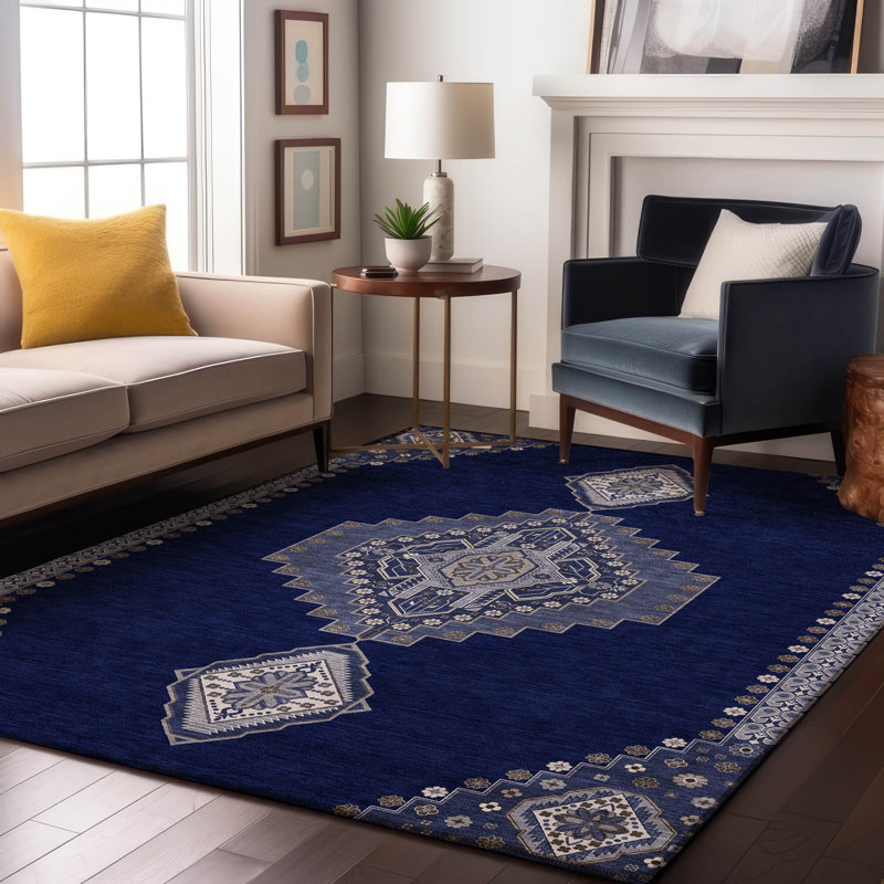 Tapis oriental Guada AMF1014 lavable à la machine de qualité supérieure, Rectangle 10 pi x 14 pi