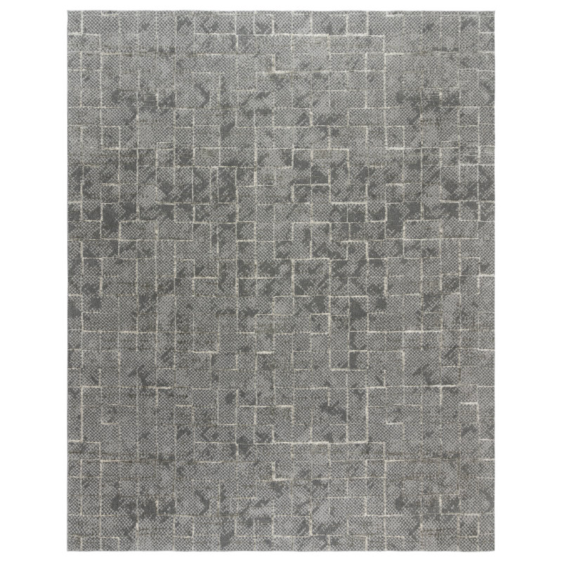 Trevi Zalo 8' x 10' Gray Abstract Shag Area Rug